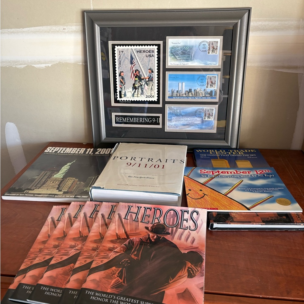 Remembering 9-11 Heroes USA Framed Collectible Stamps By American Stamp Co.